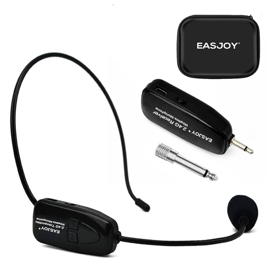 Amazon.com: EASJOY Wireless Microphone Headset 2.4G Wireless